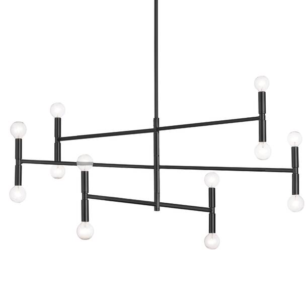 Wade Logan Archle 12 Light Dimmable Sputnik Modern Linear Chandelier